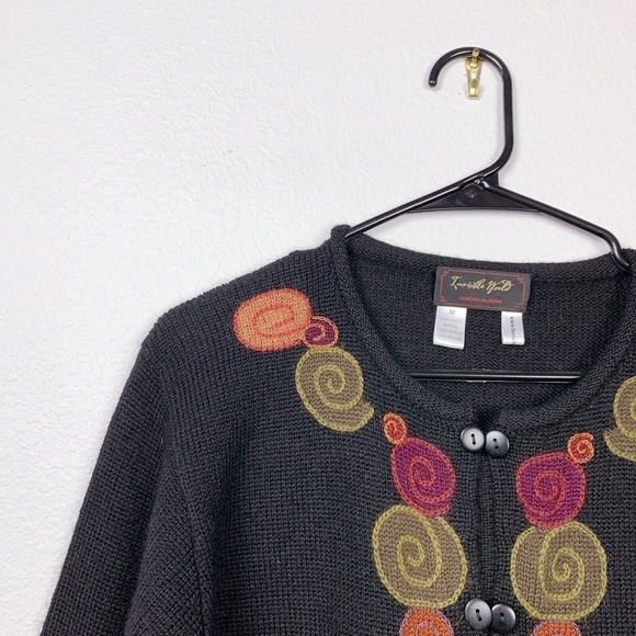 Invisible World Double Button Juneau AK Sweater Cardigan Alpaca Wool Medium Peru - Picture 2 of 5